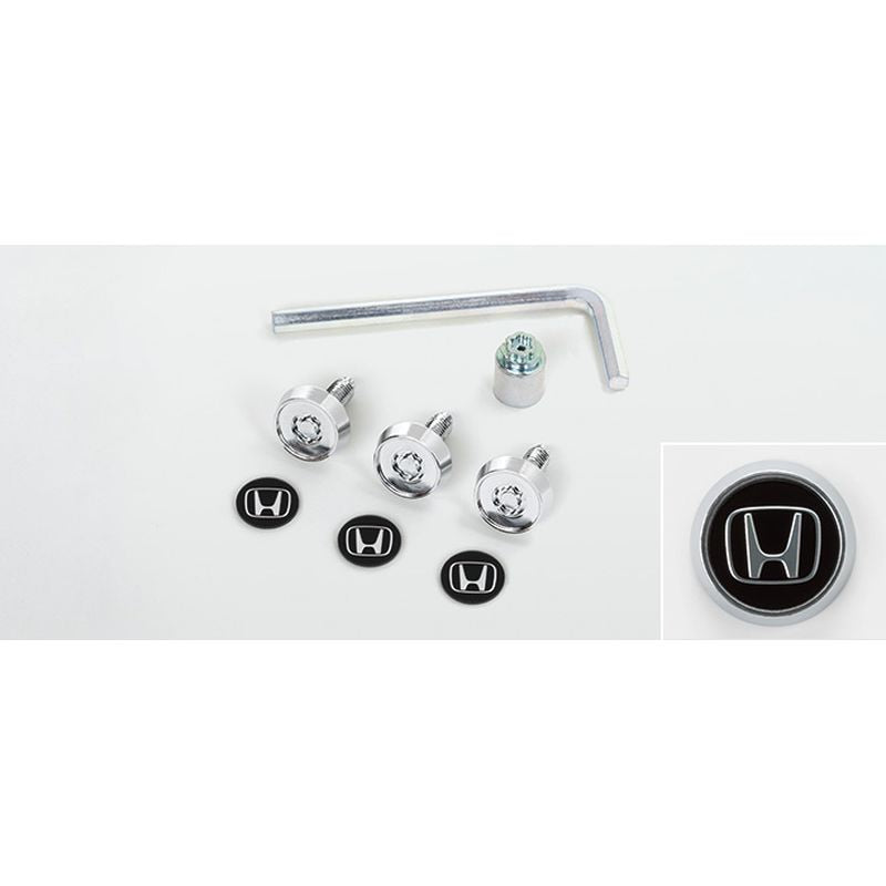 4pcs License Plate Screws for Honda Frame - Black Logo