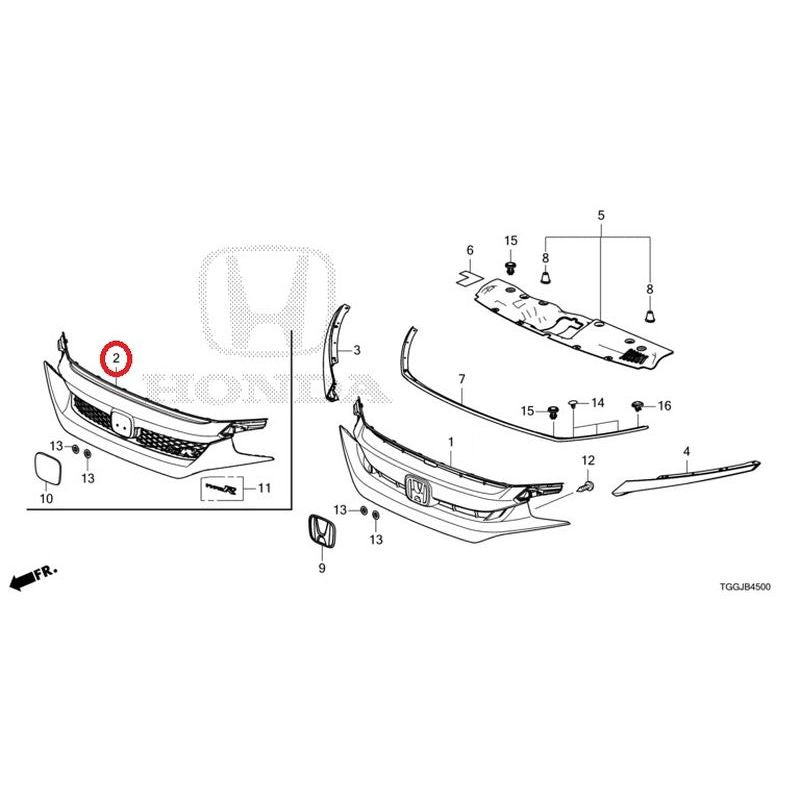 [NEW] JDM HONDA CIVIC FK8 2020 Front Grille GENUINE OEM