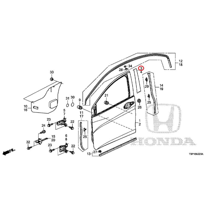 [NEW] JDM HONDA GRACE HYBRID GM4 2017 Front Door Panel GENUINE OEM