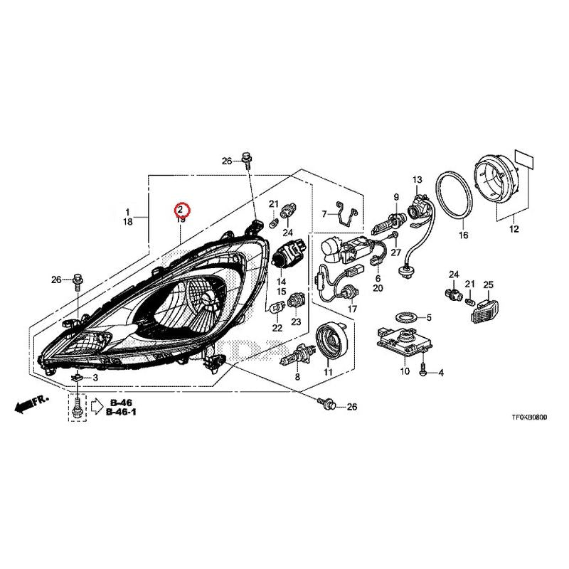 [NEW] JDM HONDA FIT GE8 2012 Headlight GENUINE OEM