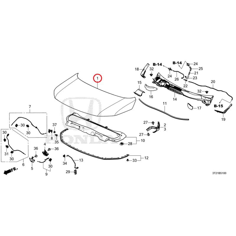 [NEW] JDM HONDA STEP WGN e:HEV RP8 2022 Hood GENUINE OEM