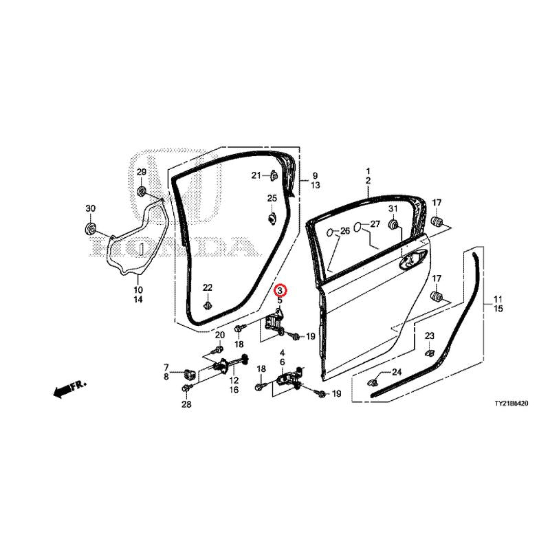 [NEW] JDM HONDA LEGEND HYBRID KC2 2020 Rear Door Panel GENUINE OEM