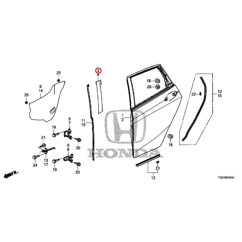 [NEW] JDM HONDA FIT GK5 2016 Rear Door Panel GENUINE OEM