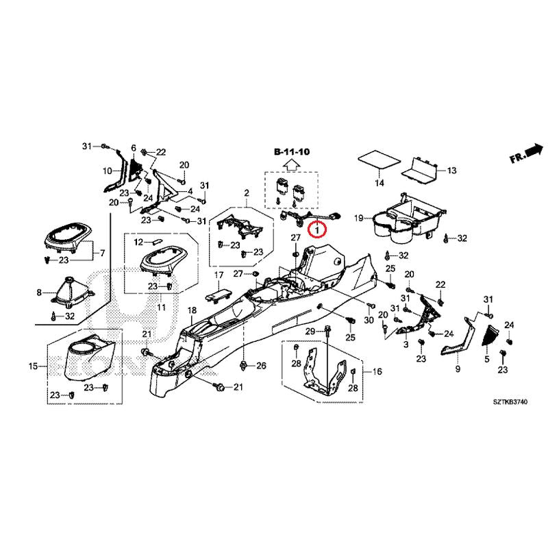 [NEW] JDM HONDA CR-Z ZF2 2014 Console GENUINE OEM