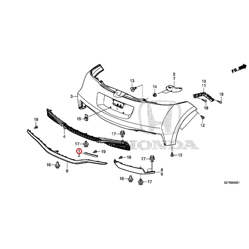 [NEW] JDM HONDA CR-Z ZF2 2016 Rear Bumpers (120) GENUINE OEM