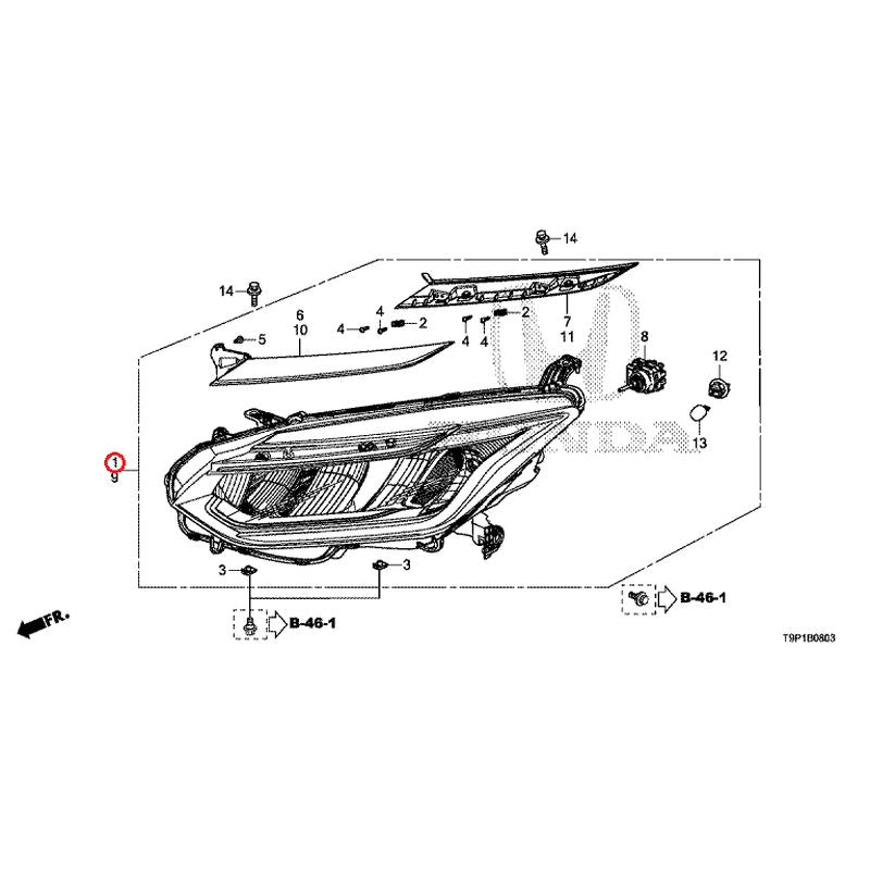 [NEW] JDM HONDA GRACE HYBRID GM4 2017 Headlight (Led) (120,520) GENUINE OEM