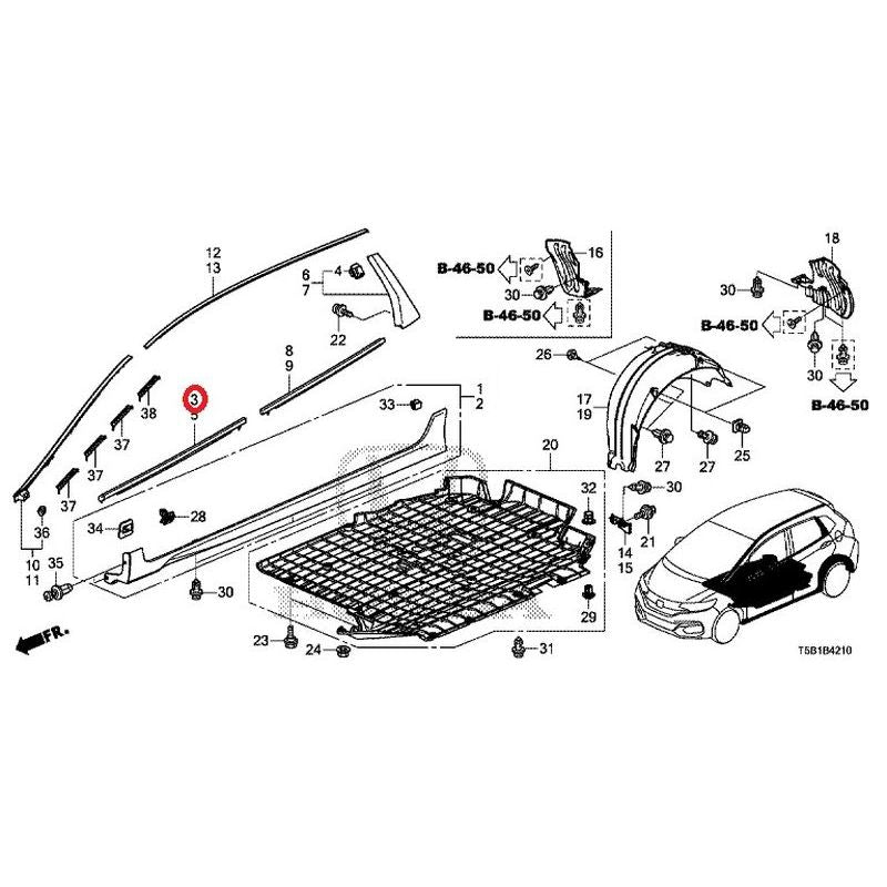 [NEW] JDM HONDA FIT GK5 2017 Molding Side Sill Garnish GENUINE OEM