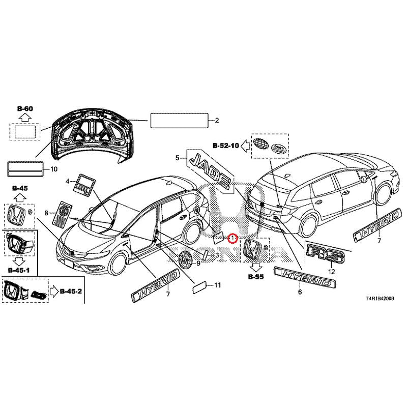 [NEW] JDM HONDA JADE HYBRID FR4 2019 Emblem/Caution Label GENUINE OEM