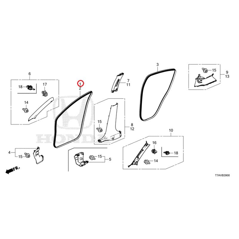 [NEW] JDM HONDA VEZEL RU1 2020 Pillar Garnish GENUINE OEM