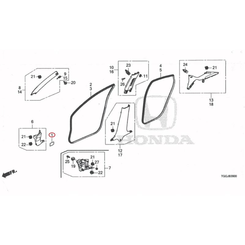 [NEW] JDM HONDA CIVIC FK7 2021 Pillar Garnish GENUINE OEM