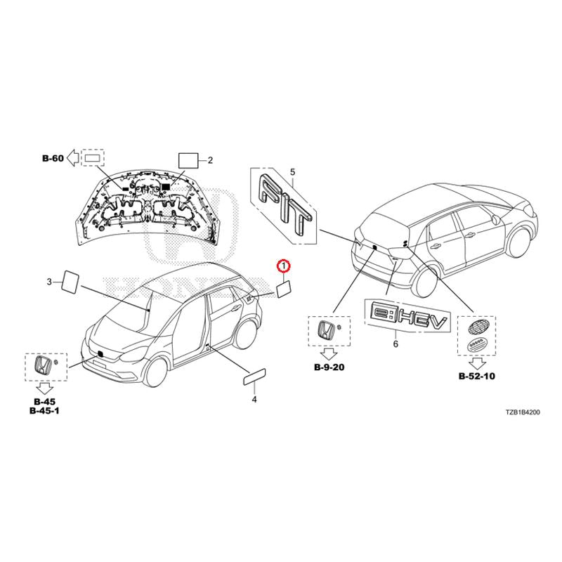 [NEW] JDM HONDA FIT e:HEV GR3 2021 Emblem/Caution Label GENUINE OEM