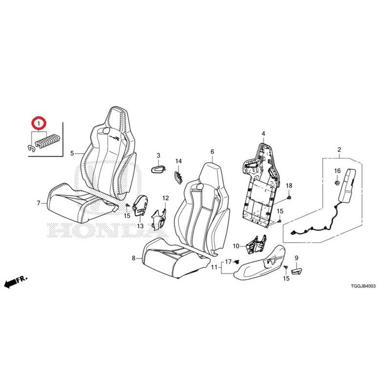 [NEW] JDM HONDA CIVIC FK8 2020 Front Seat (Passenger Side) (TYPE R) GENUINE OEM