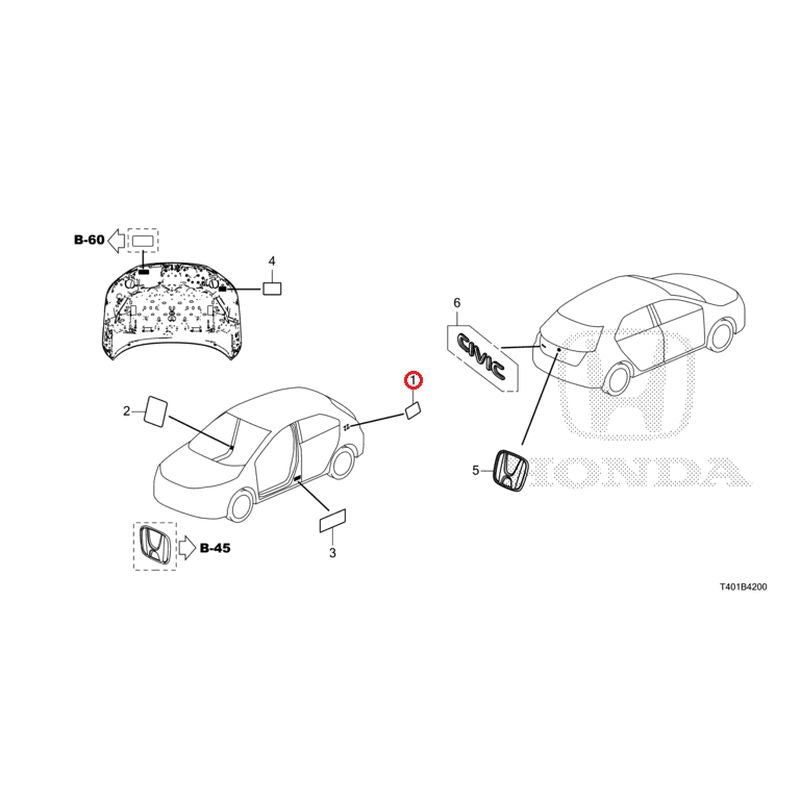 [NEW] JDM HONDA CIVIC FL1 2022 Emblem/Caution Label GENUINE OEM