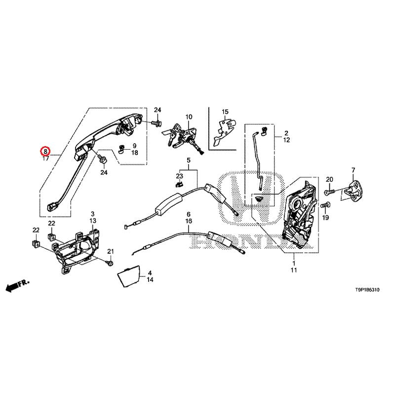 [NEW] JDM HONDA GRACE HYBRID GM4 2017 Front Door Locks/Outer Handles GENUINE OEM