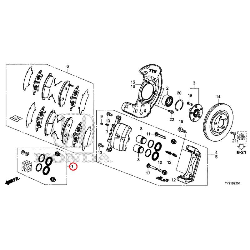 [NEW] JDM HONDA LEGEND HYBRID KC2 2018 Front Brake GENUINE OEM