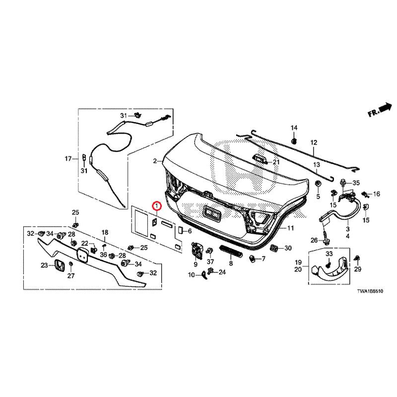 [NEW] JDM HONDA ACCORD CV3 2019 Trunk Lid GENUINE OEM
