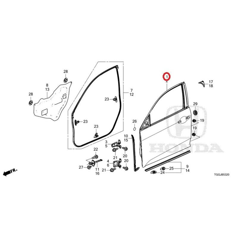 [NEW] JDM HONDA CIVIC FK8 2020 Front Door Panels GENUINE OEM