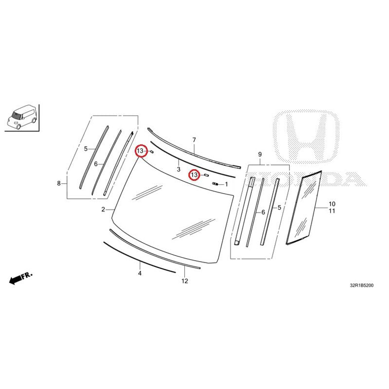 NEW] JDM HONDA N-BOX CUSTOM JF5 2024 Front Windshield GENUINE OEM