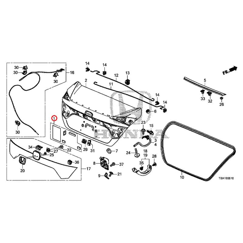 [NEW] JDM HONDA CIVIC FC1 2020 Trunk Lid GENUINE OEM