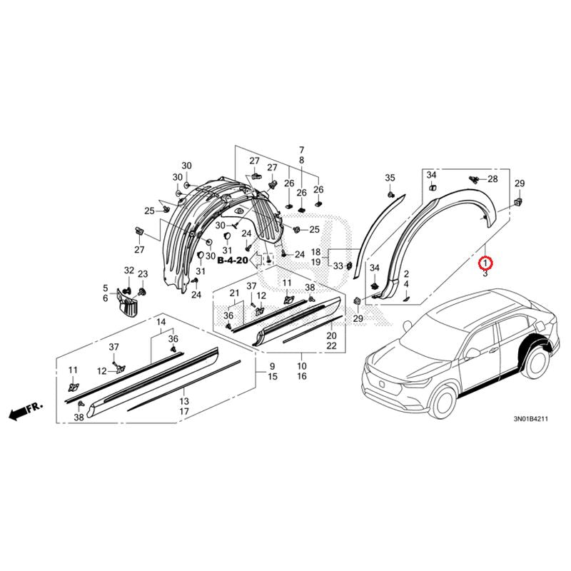 [NEW] JDM HONDA VEZEL e:HEV RV5 2021 Protectors GENUINE OEM