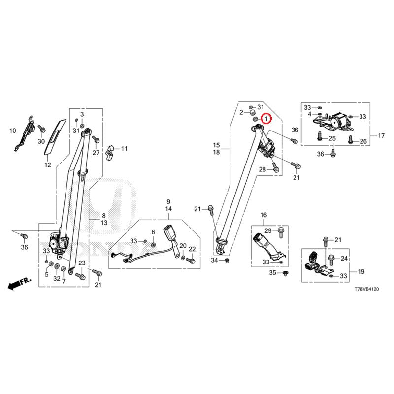 [NEW] JDM HONDA VEZEL HYBRID RU3 2020 Seat Belt GENUINE OEM