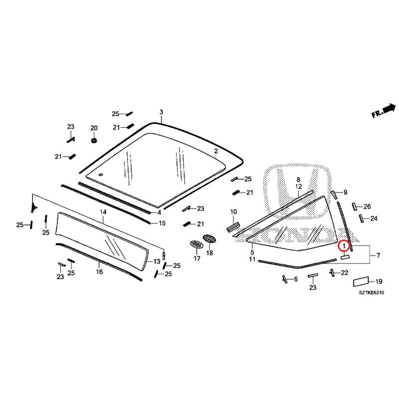 [NEW] JDM HONDA CR-Z ZF2 2014 Rear Windshield Glass GENUINE OEM