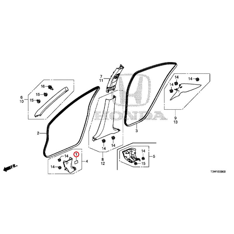 [NEW] JDM HONDA ACCORD HYBRID CR7 2016 Pillar Garnish GENUINE OEM