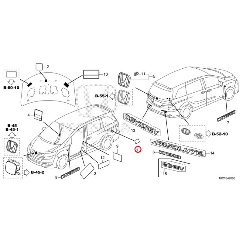 [NEW] JDM HONDA ODYSSEY e:HEV RC4 2021 Emblem/Caution Label GENUINE OEM