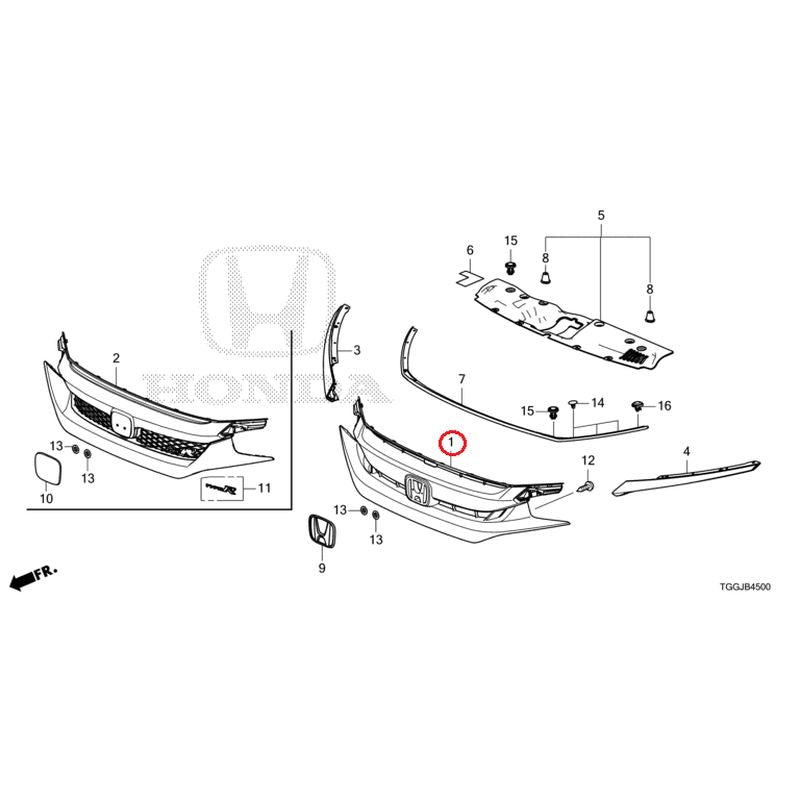 [NEW] JDM HONDA CIVIC FK7 2021 Front Grill GENUINE OEM