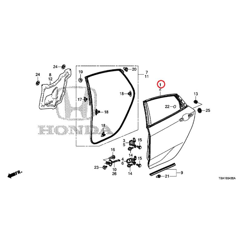 [NEW] JDM HONDA CIVIC FC1 2020 Rear Door Panel GENUINE OEM