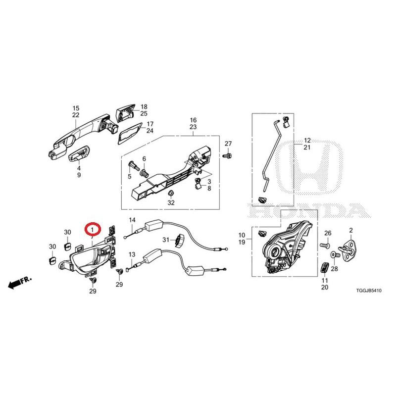 [NEW] JDM HONDA CIVIC FK8 2020 Rear Door Lock Outer Handle GENUINE OEM