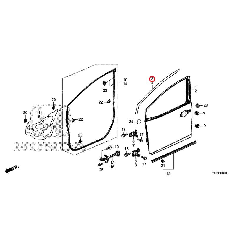 [NEW] JDM HONDA JADE FR5 2019 Front Door Panel GENUINE OEM