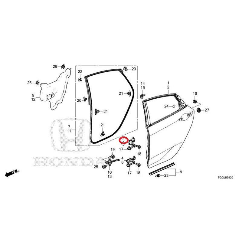 [NEW] JDM HONDA CIVIC FK8 2020 Rear Door Panel GENUINE OEM