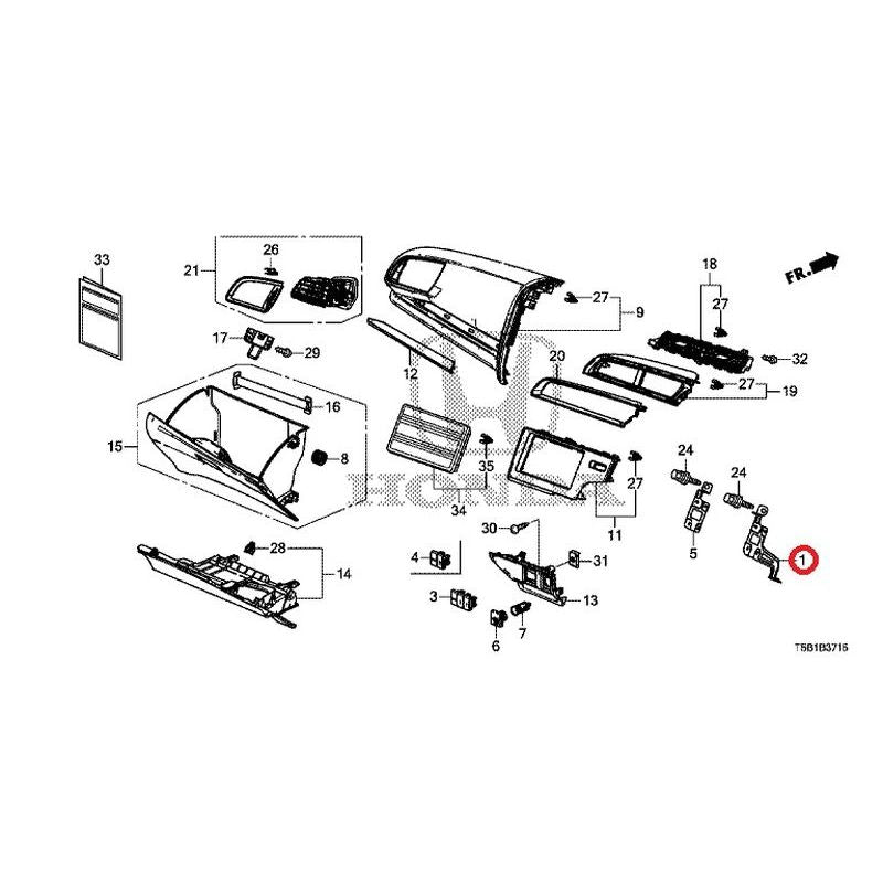 [NEW] JDM HONDA FIT GK5 2017 Instrument panel garnish (passenger side) GENUINE OEM