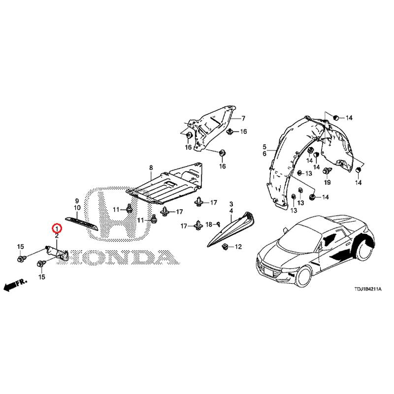 [NEW] JDM HONDA S660 JW5 2020 Rear Inner Fenders/Under Covers GENUINE OEM
