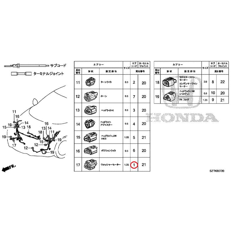 [NEW] JDM HONDA CR-Z ZF2 2014 Electrical Connector (Front) (-110) GENUINE OEM