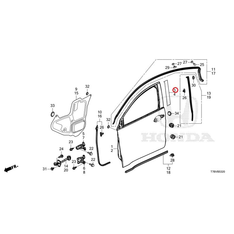 [NEW] JDM HONDA VEZEL HYBRID RU3 2020 Front Door Panel GENUINE OEM