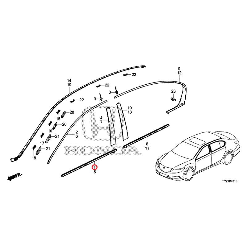 [NEW] JDM HONDA LEGEND HYBRID KC2 2018 Molding GENUINE OEM