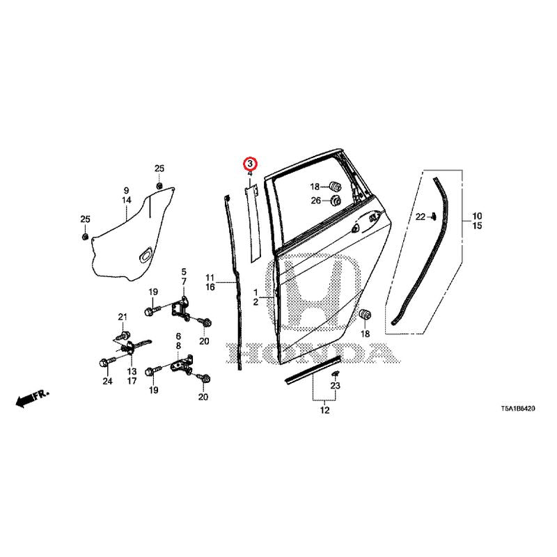 [NEW] JDM HONDA FIT GK5 2014 Rear Door Panel GENUINE OEM