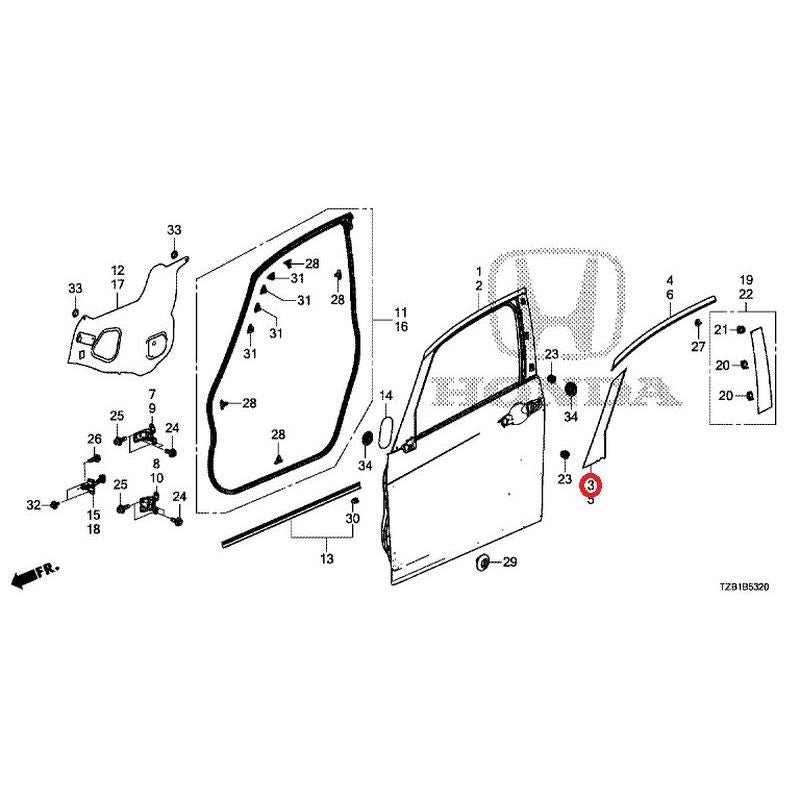 [NEW] JDM HONDA FIT e:HEV GR3 2020 Front Door Panel GENUINE OEM