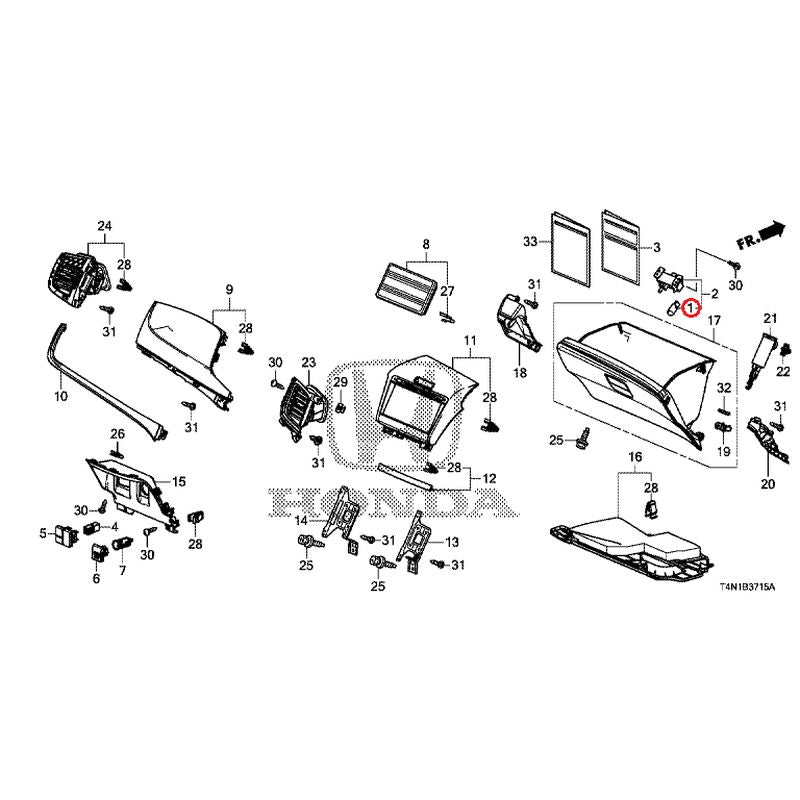 [NEW] JDM HONDA JADE FR5 2019 Instrument panel garnish (passenger side) GENUINE OEM