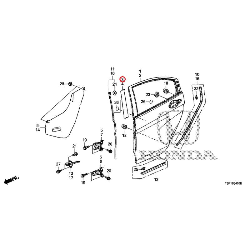 [NEW] JDM HONDA GRACE HYBRID GM4 2015 Rear Door Panel GENUINE OEM