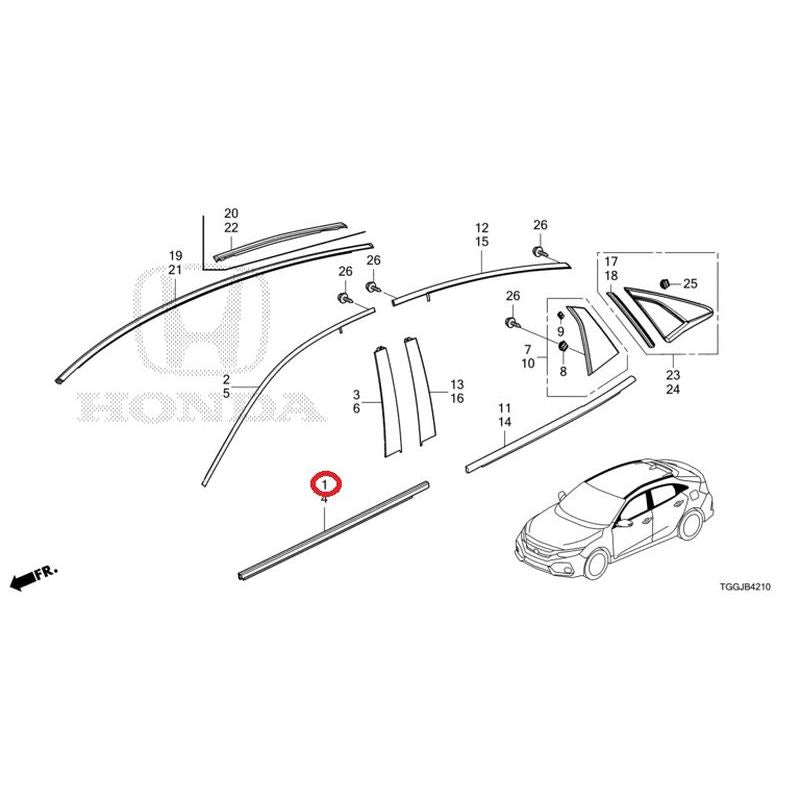 [NEW] JDM HONDA CIVIC FK8 2020 Molding GENUINE OEM