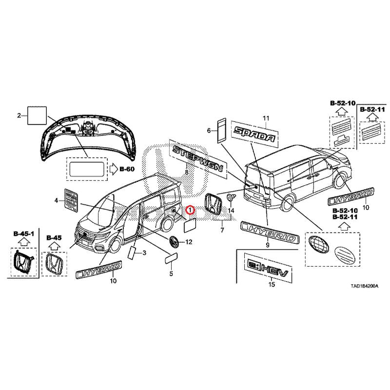 [NEW] JDM HONDA STEP WGN SPADA RP5 2020 Emblem/Caution Label GENUINE OEM