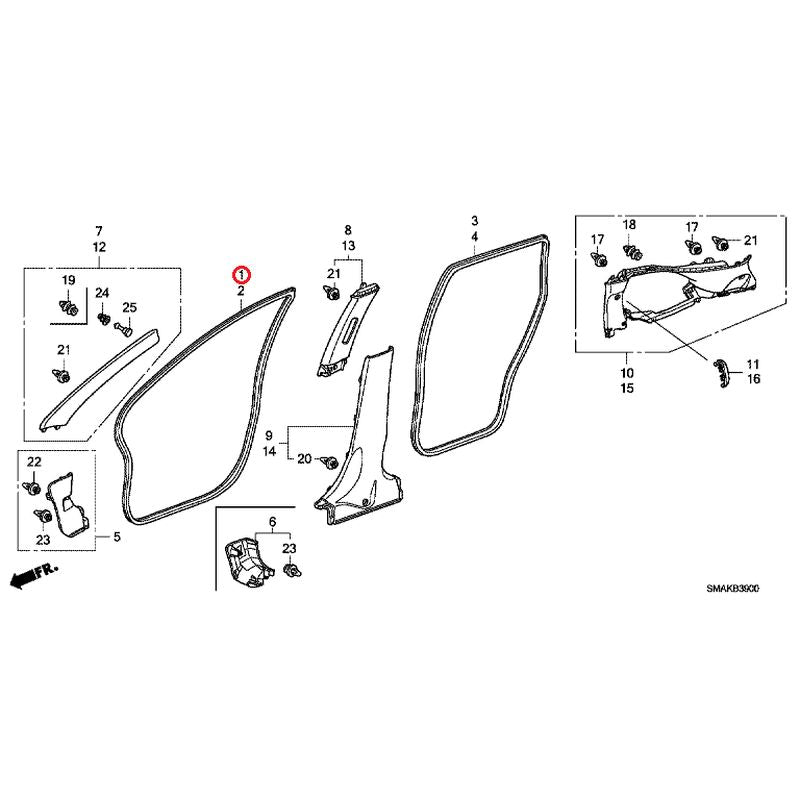 [NEW] JDM HONDA STREAM RN6 2013 Pillar Garnish GENUINE OEM