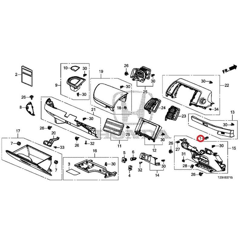 [NEW] JDM HONDA FIT e:HEV GR3 2020 Instrument panel garnish (passenger side)  GENUINE OEM