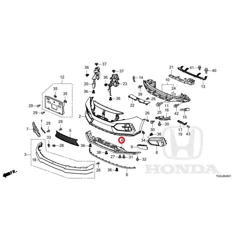 [NEW] JDM HONDA CIVIC FK8 2020 Front Bumper (TYPE R) GENUINE OEM