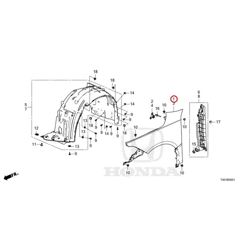 [NEW] JDM HONDA CIVIC FL5 2023 Front Fender (Type R) GENUINE OEM