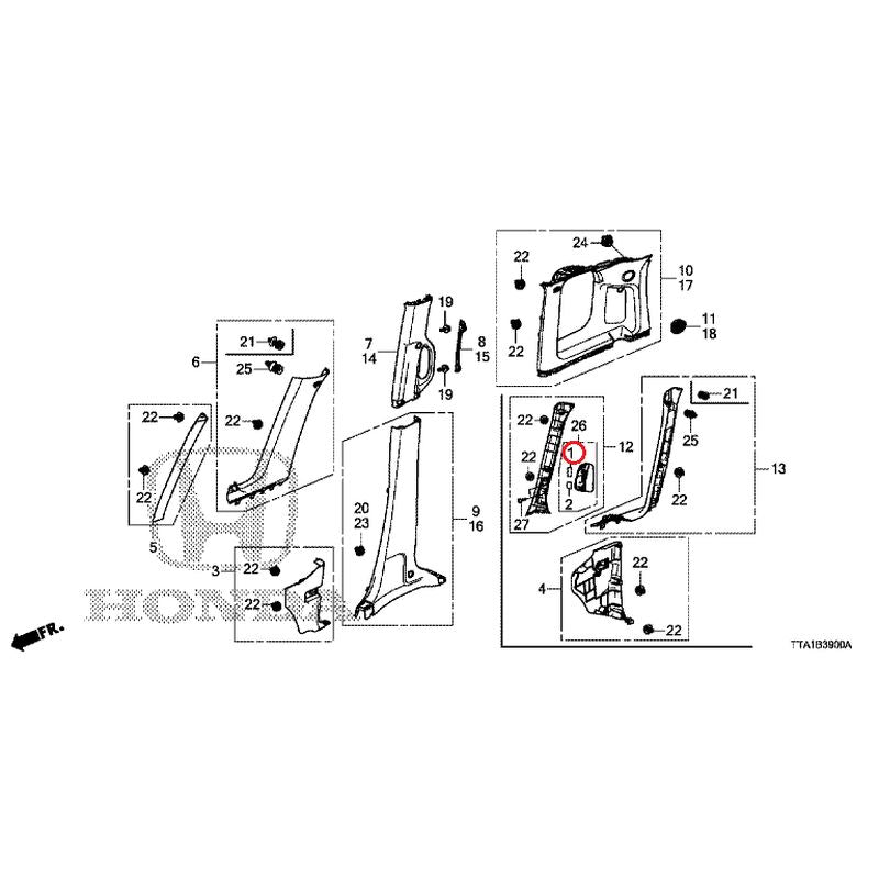 [NEW] JDM HONDA N-BOX CUSTOM JF3 2021 Pillar Garnish GENUINE OEM