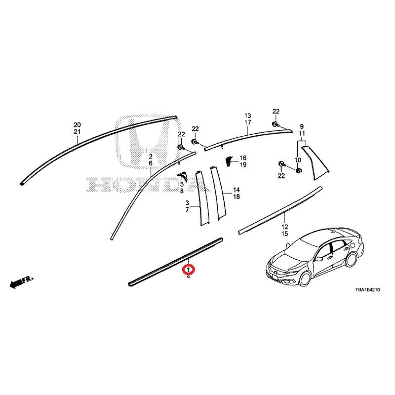 [NEW] JDM HONDA CIVIC FC1 2020 Molding GENUINE OEM